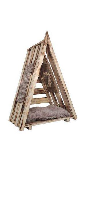 Дървено иглу за куче и коте Легло за котки и кучета