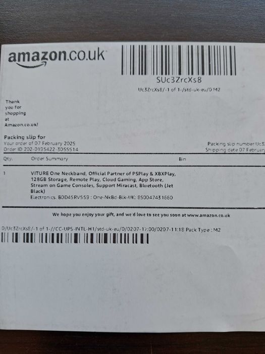 VITURE One Neckband  - Game and Stream 128 GB Storage