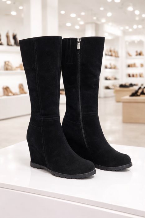 Сапоги зимние замшевые