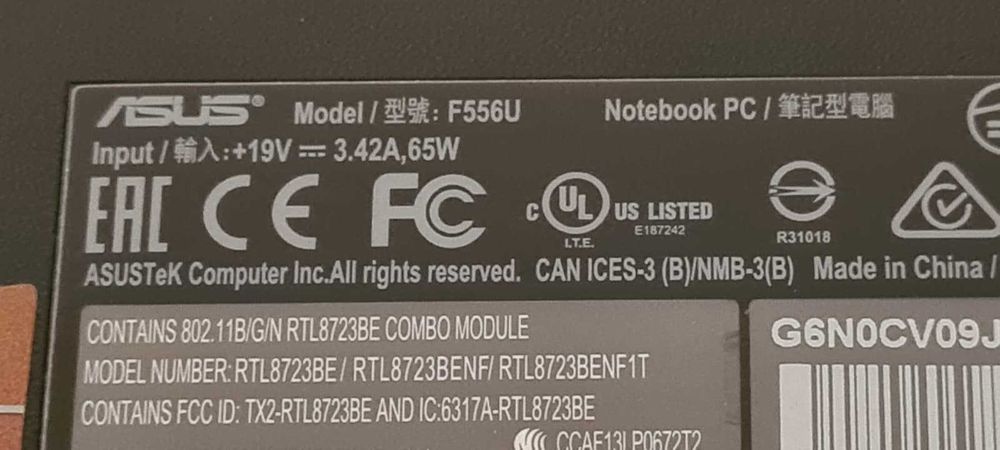 Dezmembrez laptop ASUS F556U placa baza functionala cu I7-6500U