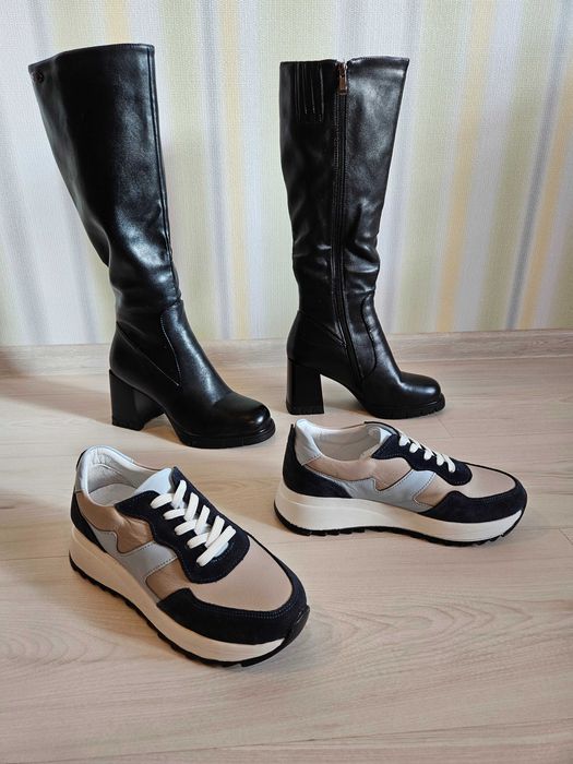 Нови дамски ботуши STILLO естествена кожа зимни вата ток обувки 38