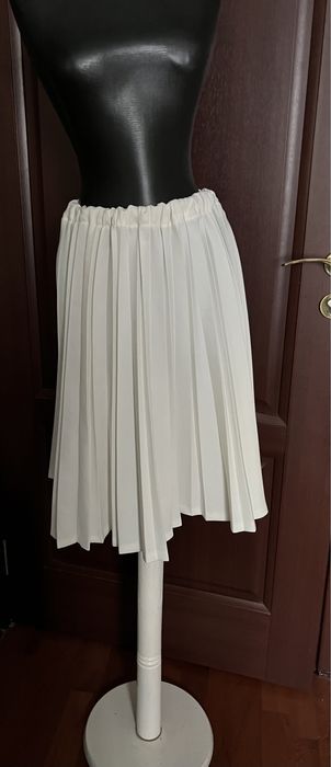 Fusta plisata alba midi