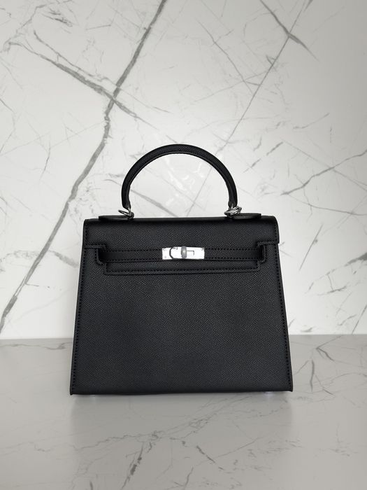 Чанта Hermes Kelly 25 см черна от естествена английска кожа, Hermes Kelly, Hermes Kelly естествена кожа, пълен комплект