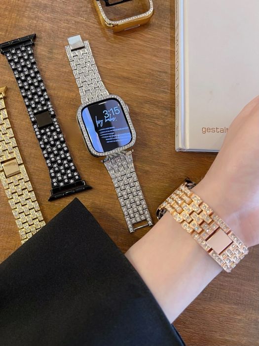 Стоманена каишка с камъчета за Apple Watch ULTRA/SE/11/10/9/8/7