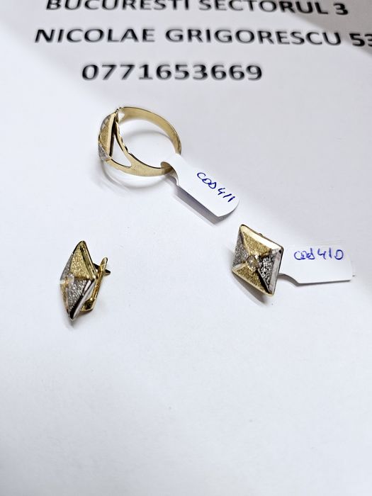 Vand set bijuterii din aur 14 k 4.76 g cod 410 411