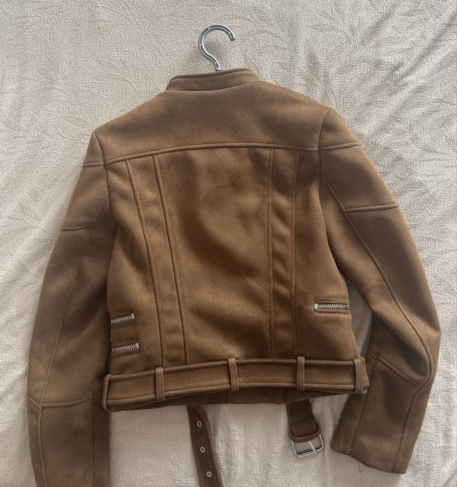 Кафяво яке от естествен велур