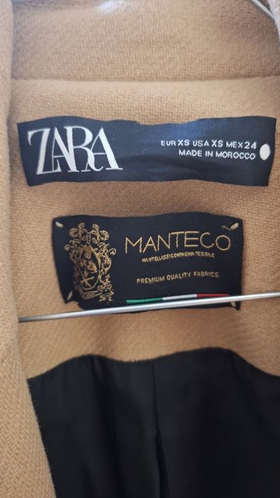 Палто ZARA MONTECO цвят камел