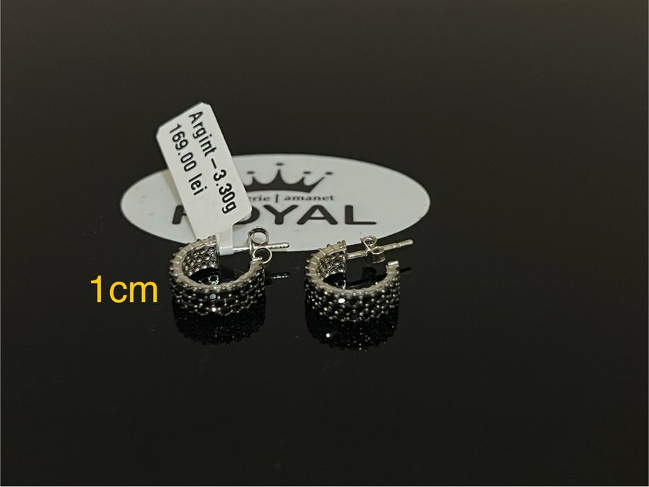 Bijuteria Royal CB : Cercei dama argint 925 3,30gr 1cm