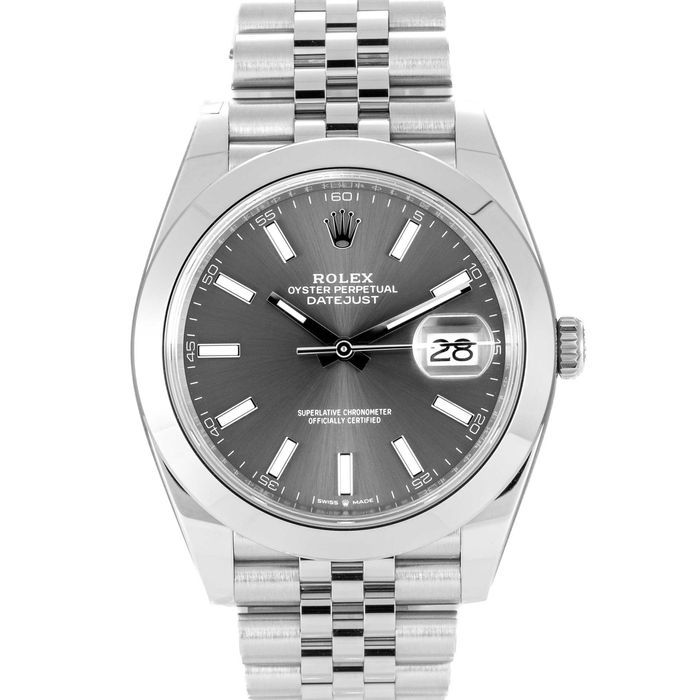 Rolex Oyster Perpetual Datejust 41mm 126300 Dark Rhodium dial on Jubilee