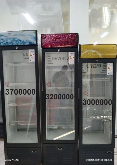 Новые заводской DEVI витринные холодильники с завода. Воздушным охлажд