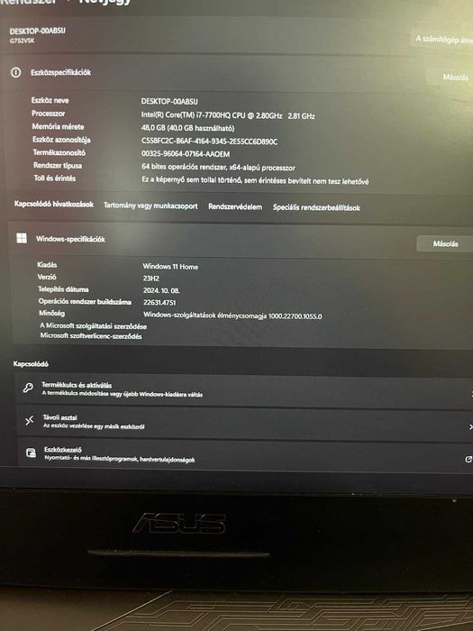 Laptop gaming Asus Rog g752VSK