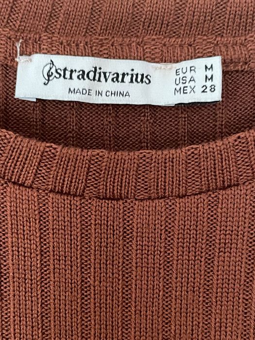 Кафява блузка с къс ръкав Stradivarius