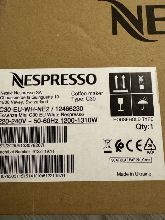 Nespresso Essenza Mini C30 White NOU Sigilat