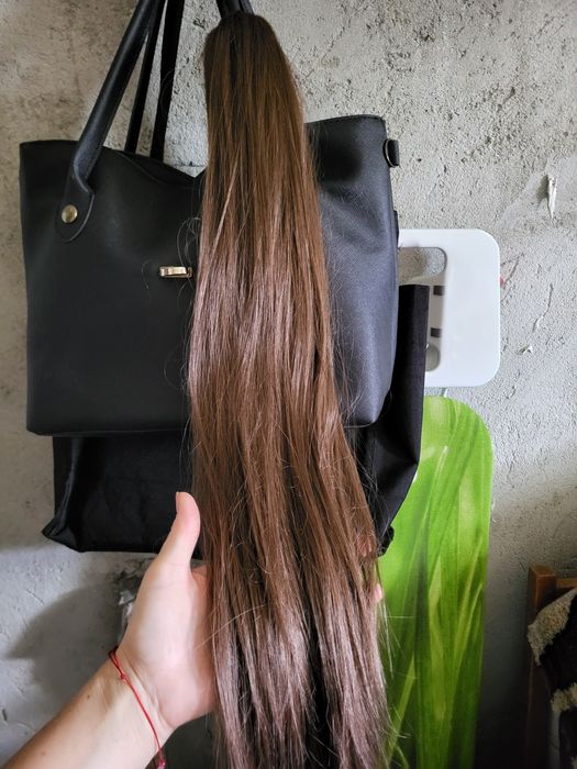 Coada din par artificial 70 cm.ciocolatiu noua fara eticheta!