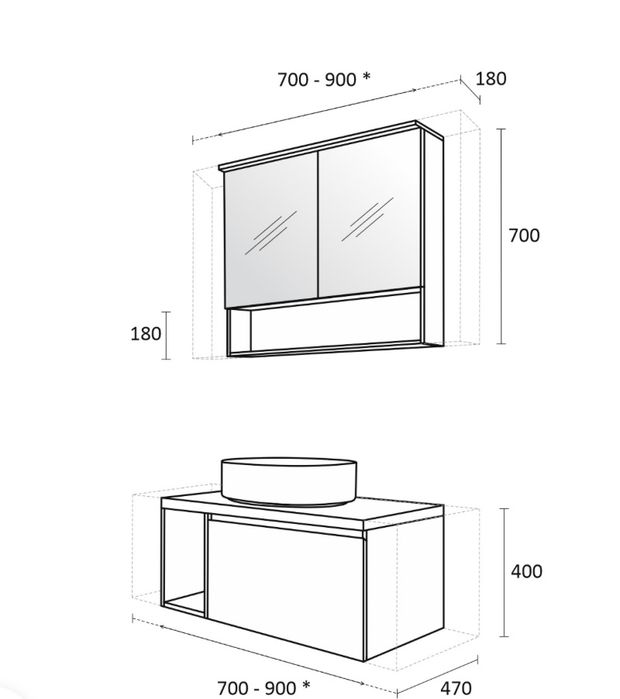 ТОП Оферта - Комплект шкафове за баня - TRIANO