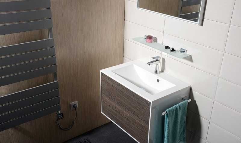 Aqualine Yukon - Мивка за баня от полимермрамор 60x45cm