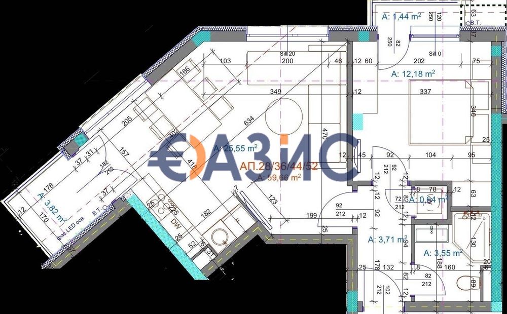Продава се Двустаен апартамент в Бургас, Център - 70 кв.м за 1741 €/кв.м - Снимка #2