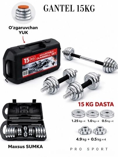 15 kg Gantel Nabor Sotuvda