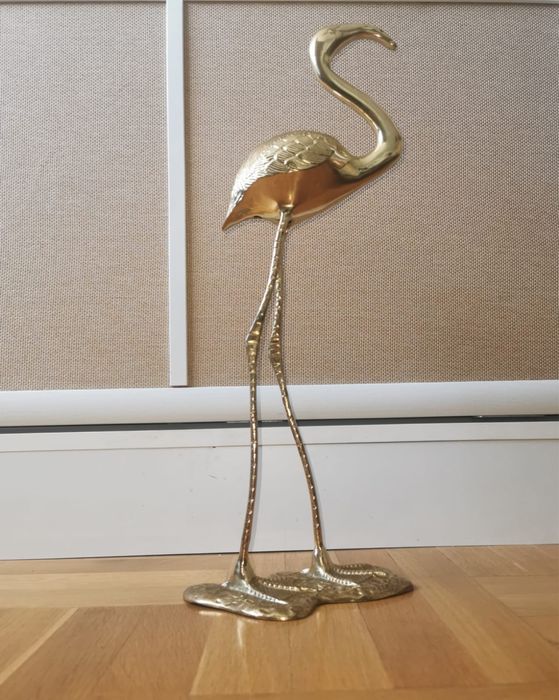 Фигура фламинго бронз скулптура от средата на века на Gilde Handwerk