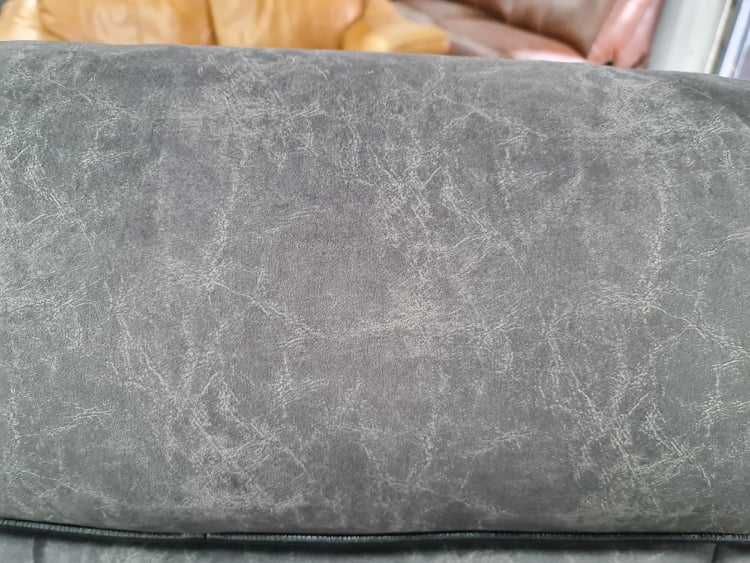 ПРОМОЦИЯ!!! Извит тъмно сив диван от плат с  релаксиращ механизъм