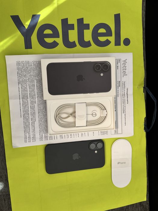КАТО НОВ 128GB iPhone 16 Гаранция Yettel 3г. 2028 Black