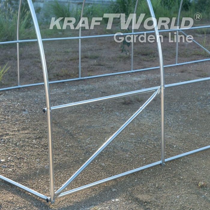 Тунелна оранжерия парник 8×3×2м – подсилени тръби, UV защита и 16 проз