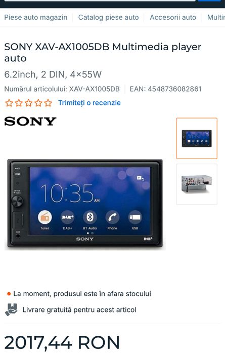 Navigatie Auto SONY XAV-AX1005DB, sigilat, EXTRA FULL