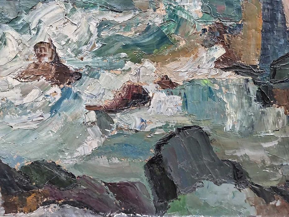 Tablou vechi - stanci - semnat Petrascu