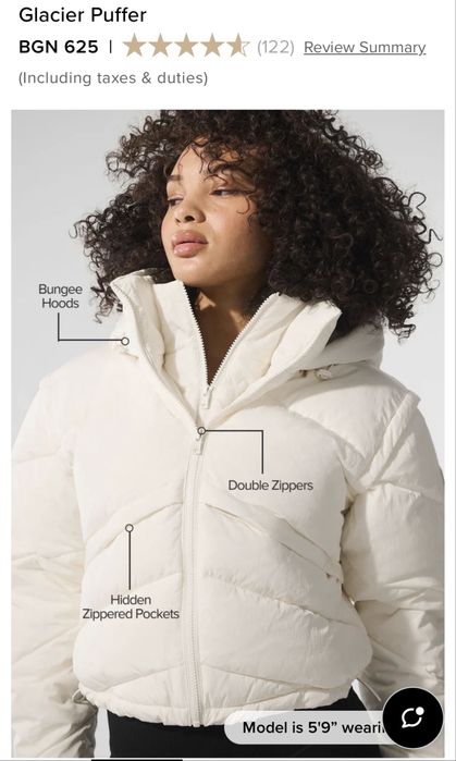 Alo yoga Glacier puffer зимно яке S M