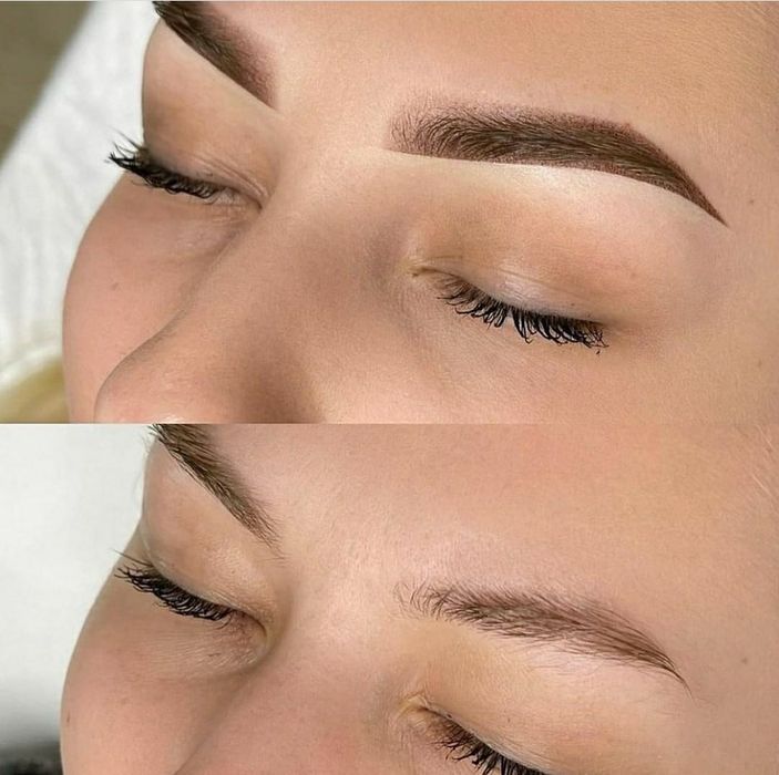 Растушёвка и микроблейдинг бровей