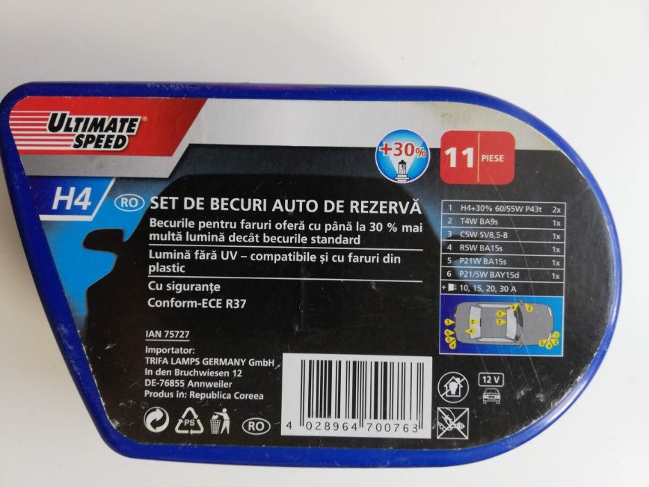 NOU - Set/Kit becuri si sigurante auto H4