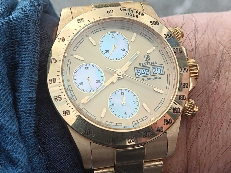 Festina aur 18kt chronograph automatic valjoux 7750 dim 41 mm