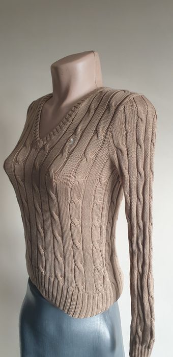 POLO Ralph Lauren Cable Pima Cotton  V - Neck XS НОВО ОРИГИНАЛ Пуловер