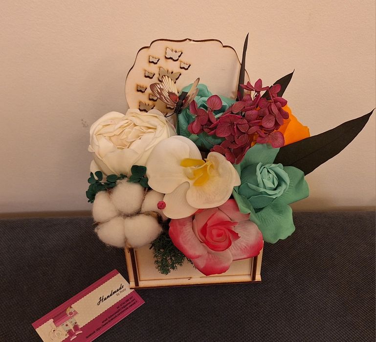 Aranjament flori sapun