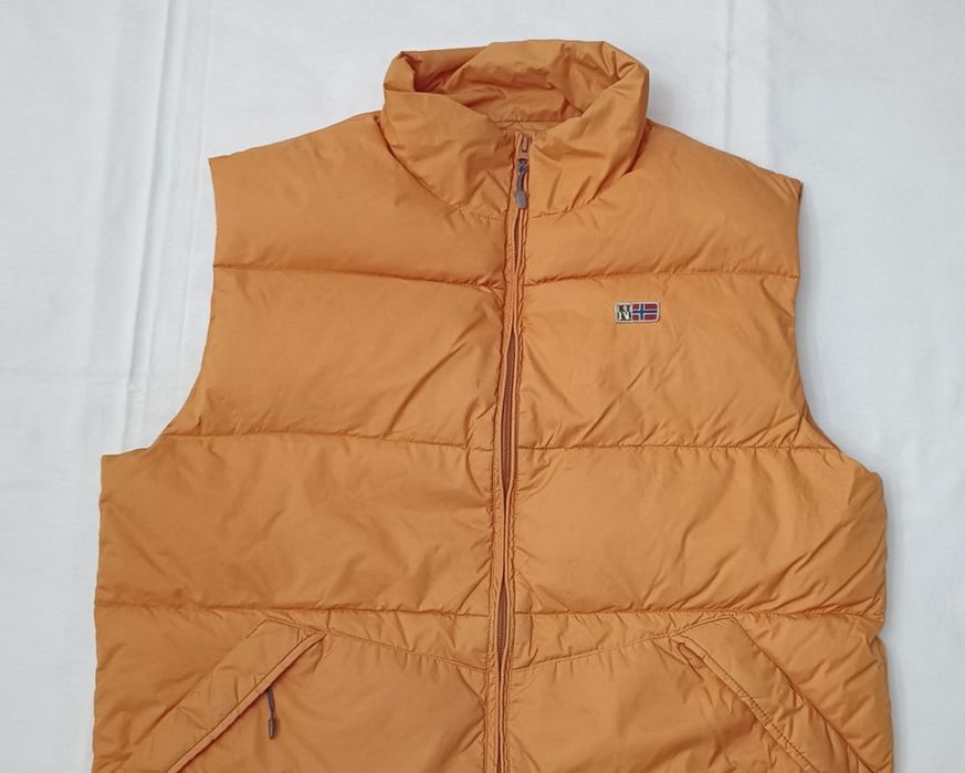 Napapijri Down Puffer Vest оригинален пухен елек XL гъши пух грейка туризъм планина яке