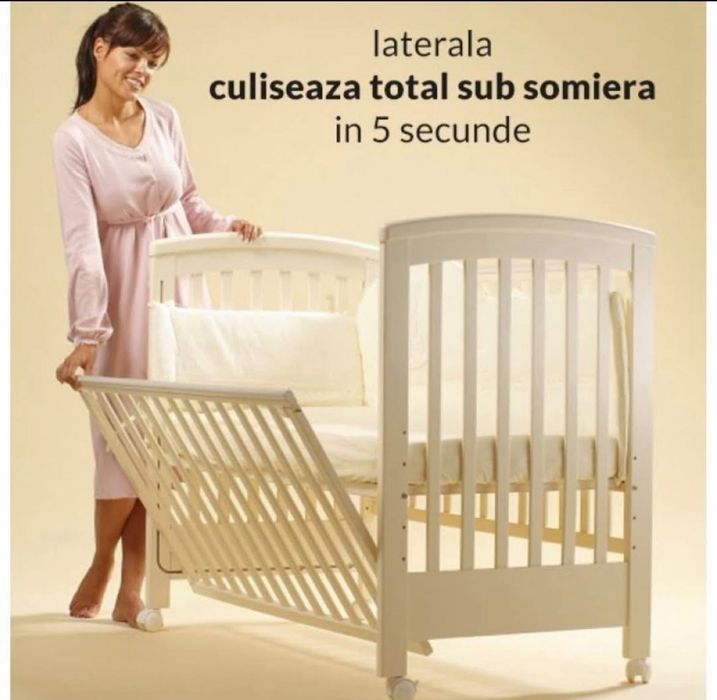 Patut co-sleeping + masă de înfășat