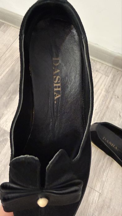 Balerini piele intorsa dama negru Dasha