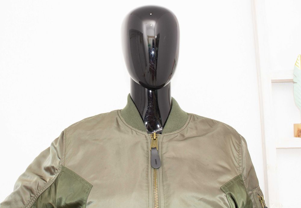 ALPHA INDUSTRIES MA-1 Cyber дамско яке бомбър зелено сатенено късо XS