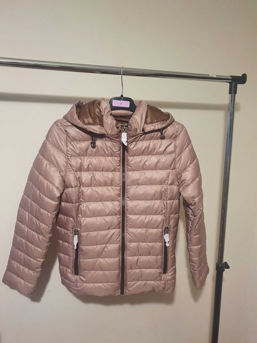 Geaca / canadiana dama MANGO matlasata roz pudrat mar XS NOUA