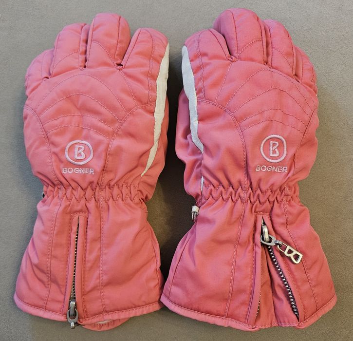 Mănuși schi snowboard damă BOGNER, mărimea 8 — piele + Primaloft roz