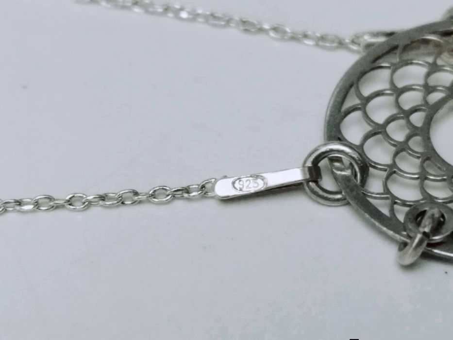 Colier/lant si pandantiv din argint de 925, dreamcatcher