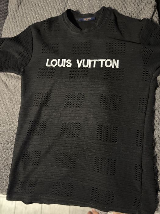 Louis Vuitton Black Textured Knit T-Shirt