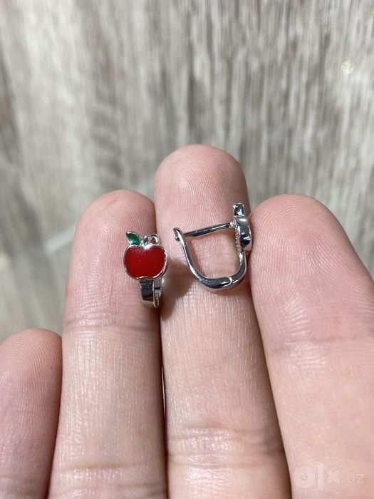 Серебряное 925 Детские серьги ,Kumush 925 yosh bolaga zirak
