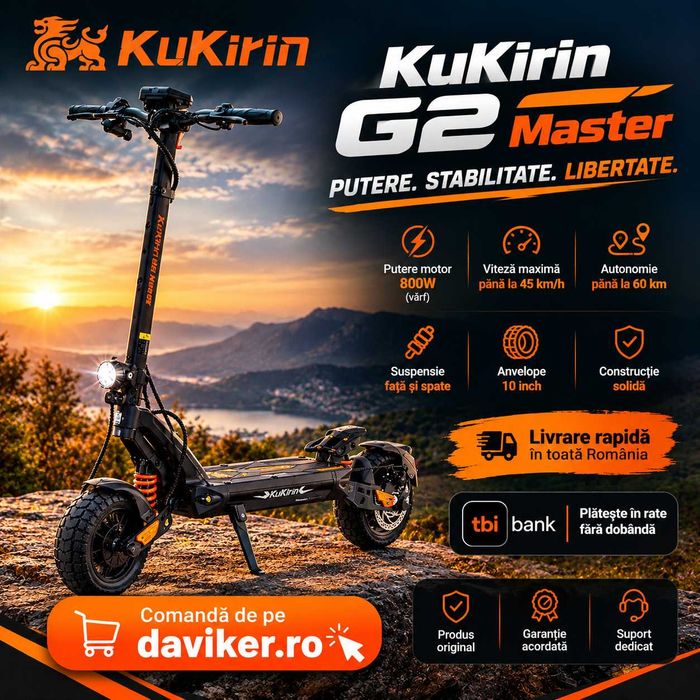 MAGAZIN ONLINE! Trotineta KuKirin G2 Master 2026, 2000W, GARANTIE,FACTURA, NOUA!