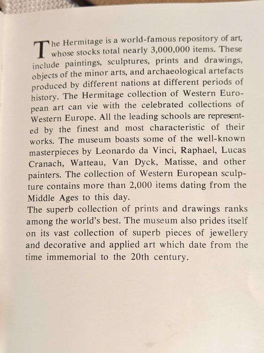 Руска Книга Календар Съкровища  на Ермитажа 1984 г.- Английски Език.