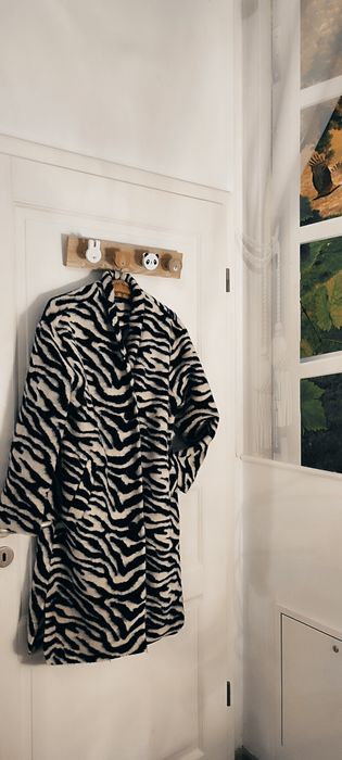 Pardesiu/blazer boho Zebra Print, mărime M-L, 100%bumbac