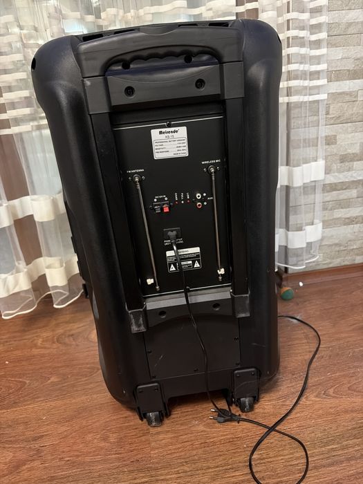 Мощна 15" Активна Тонколона Meirende KS-15 – ПЕРФЕКТНА, с Батерия, Bluetooth и Колелца!