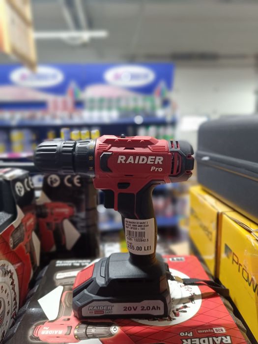 Masina de gaurit cu acumulator Raider 2 viteze, 10mm, 44
