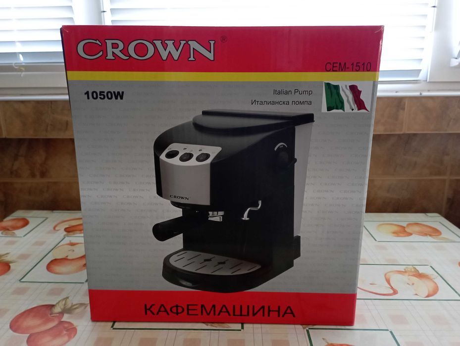 Еспресо кафемашина Crown CEM-1510 (15 bar / 1050W) – в оригинална кутия