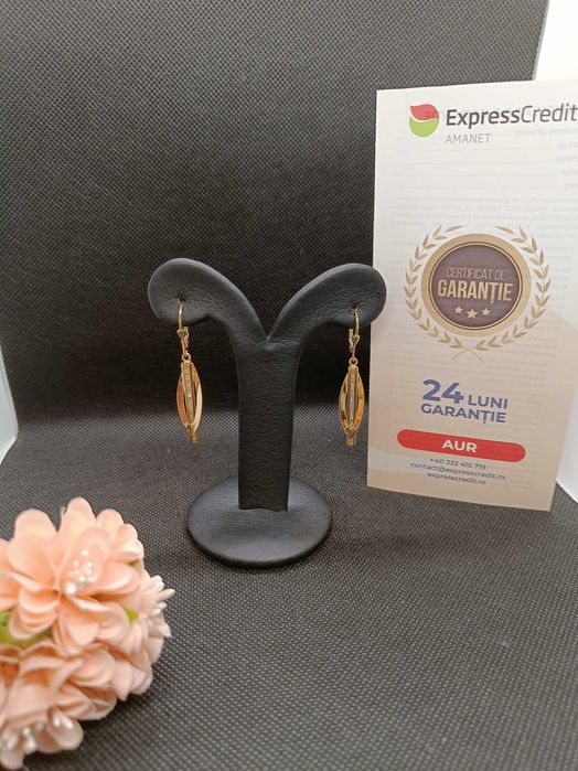 Cercei aur 14K 4.5g (Ag16 Moldova b33344.2) - Garantie 2 ani!